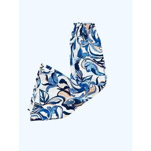 Bryn Walker Wide Leg Pants Size XXL Blue White Floral comfort Coastal Travel